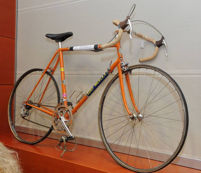 La bicicletta utilizzata dal belga Eddy Merckx per il Record dell’Ora a Citt del Messico, nel 1972. Bozzani